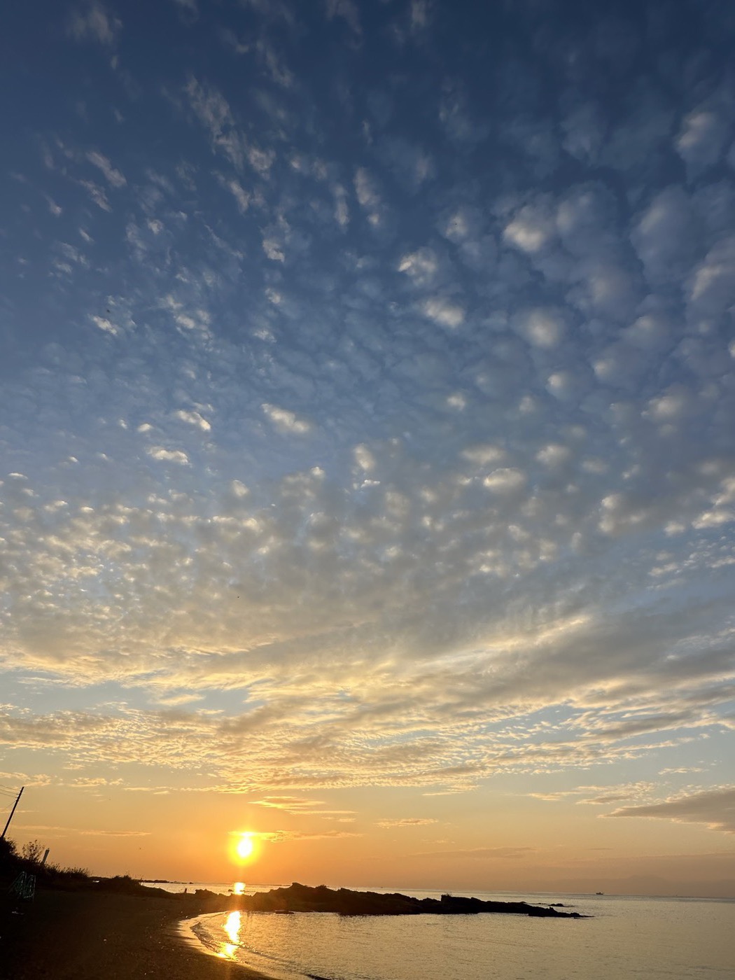 三浦の夕日と雲